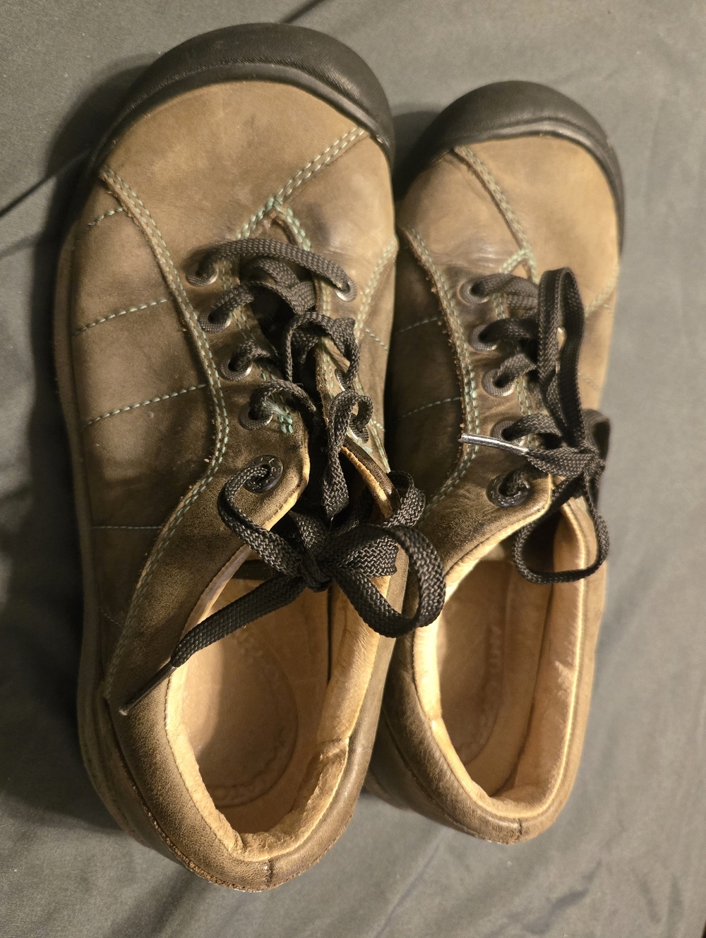 Womans Casual Brown Leather Lace-Up Shoes